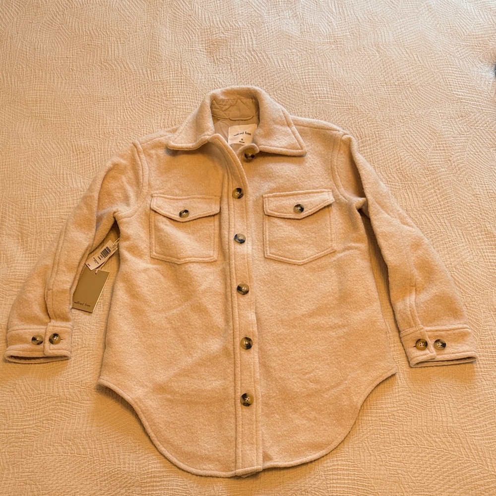 ARITZIA Wilfred Cream Wool-Blend Coat